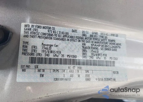 2012 Ford Focus S из США, поврежденный, VIN 1FAHP3E26CL242679